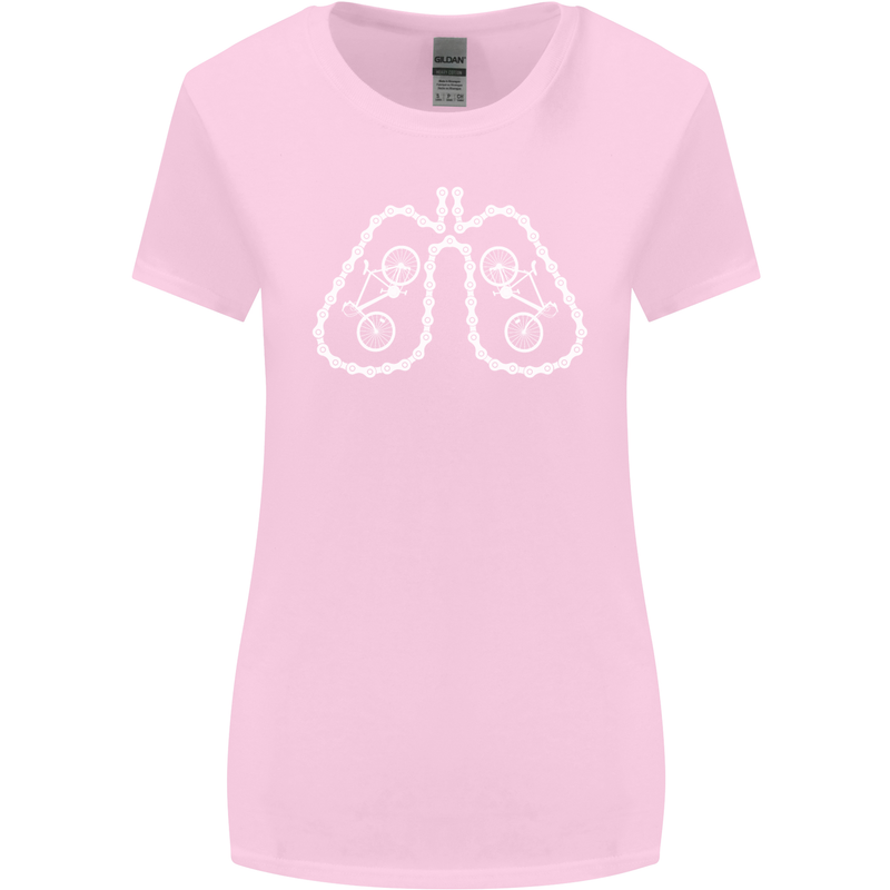 Bicycle Lungs Cyclist Funny Cycling Bike Womens Wider Cut T-Shirt Light Pink
