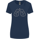 Bicycle Lungs Cyclist Funny Cycling Bike Womens Wider Cut T-Shirt Navy Blue