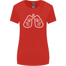 Bicycle Lungs Cyclist Funny Cycling Bike Womens Wider Cut T-Shirt Red
