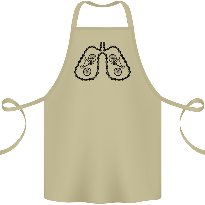 Bicycle Lungs Funny Cycling Bike Cyclist Cotton Apron 100% Organic Khaki