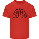 Bicycle Lungs Funny Cycling Bike Cyclist Kids T-Shirt Childrens Red