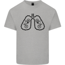 Bicycle Lungs Funny Cycling Bike Cyclist Kids T-Shirt Childrens Sports Grey