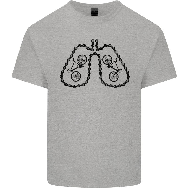 Bicycle Lungs Funny Cycling Bike Cyclist Kids T-Shirt Childrens Sports Grey