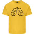 Bicycle Lungs Funny Cycling Bike Cyclist Kids T-Shirt Childrens Yellow