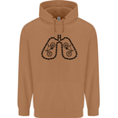 Bicycle Lungs Funny Cycling Bike Cyclist Mens 80% Cotton Hoodie Caramel Latte