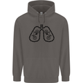 Bicycle Lungs Funny Cycling Bike Cyclist Mens 80% Cotton Hoodie Charcoal