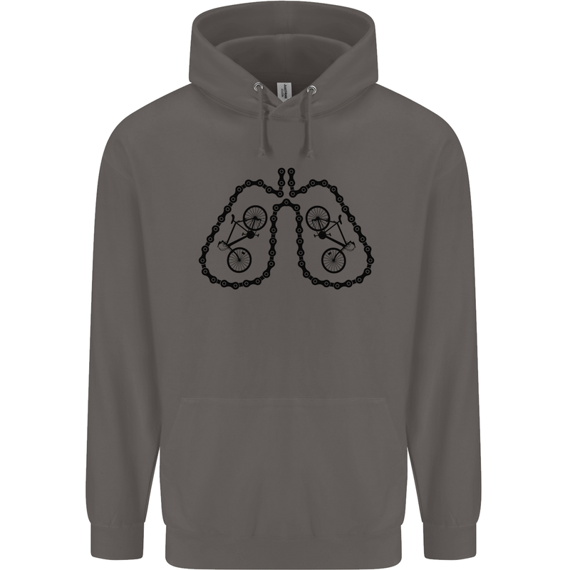 Bicycle Lungs Funny Cycling Bike Cyclist Mens 80% Cotton Hoodie Charcoal