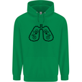 Bicycle Lungs Funny Cycling Bike Cyclist Mens 80% Cotton Hoodie Irish Green