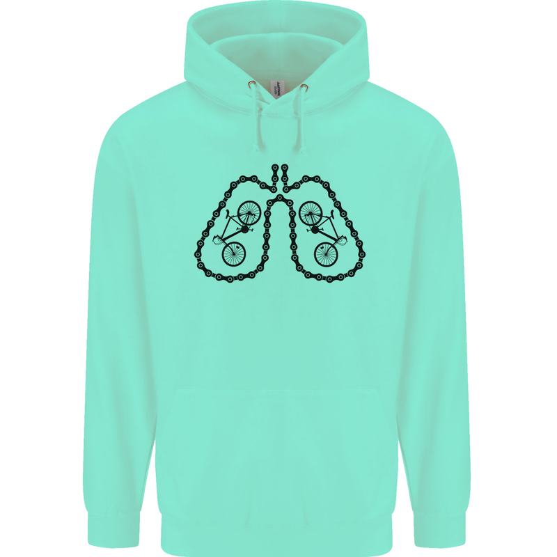 Bicycle Lungs Funny Cycling Bike Cyclist Mens 80% Cotton Hoodie Peppermint