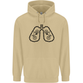 Bicycle Lungs Funny Cycling Bike Cyclist Mens 80% Cotton Hoodie Sand