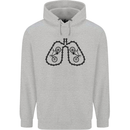 Bicycle Lungs Funny Cycling Bike Cyclist Mens 80% Cotton Hoodie Sports Grey