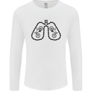 Bicycle Lungs Funny Cycling Bike Cyclist Mens Long Sleeve T-Shirt White