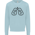 Bicycle Lungs Funny Cycling Bike Cyclist Mens Sweatshirt Jumper Light Blue