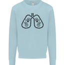 Bicycle Lungs Funny Cycling Bike Cyclist Mens Sweatshirt Jumper Light Blue