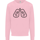 Bicycle Lungs Funny Cycling Bike Cyclist Mens Sweatshirt Jumper Light Pink