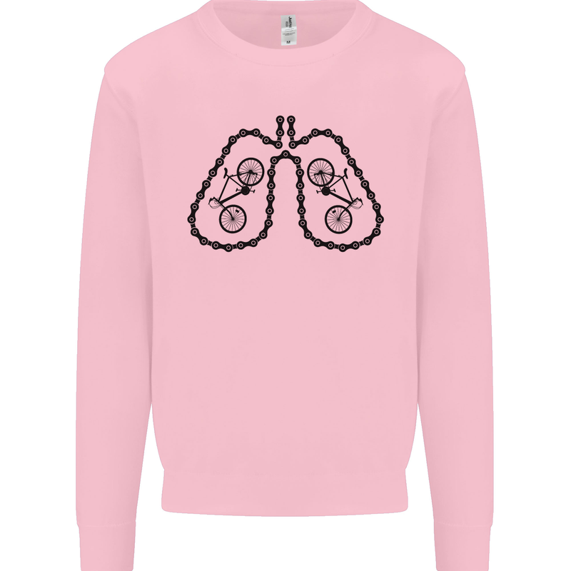 Bicycle Lungs Funny Cycling Bike Cyclist Mens Sweatshirt Jumper Light Pink