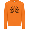 Bicycle Lungs Funny Cycling Bike Cyclist Mens Sweatshirt Jumper Orange