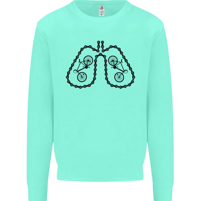 Bicycle Lungs Funny Cycling Bike Cyclist Mens Sweatshirt Jumper Peppermint