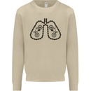 Bicycle Lungs Funny Cycling Bike Cyclist Mens Sweatshirt Jumper Sand