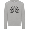 Bicycle Lungs Funny Cycling Bike Cyclist Mens Sweatshirt Jumper Sports Grey