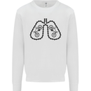 Bicycle Lungs Funny Cycling Bike Cyclist Mens Sweatshirt Jumper White