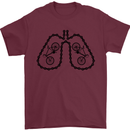 Bicycle Lungs Funny Cycling Bike Cyclist Mens T-Shirt Cotton Gildan Maroon