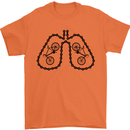 Bicycle Lungs Funny Cycling Bike Cyclist Mens T-Shirt Cotton Gildan Orange