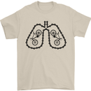 Bicycle Lungs Funny Cycling Bike Cyclist Mens T-Shirt Cotton Gildan Sand