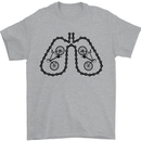 Bicycle Lungs Funny Cycling Bike Cyclist Mens T-Shirt Cotton Gildan Sports Grey