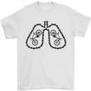 Bicycle Lungs Funny Cycling Bike Cyclist Mens T-Shirt Cotton Gildan White