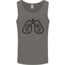 Bicycle Lungs Funny Cycling Bike Cyclist Mens Vest Tank Top Charcoal