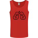 Bicycle Lungs Funny Cycling Bike Cyclist Mens Vest Tank Top Red