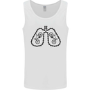 Bicycle Lungs Funny Cycling Bike Cyclist Mens Vest Tank Top White