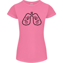 Bicycle Lungs Funny Cycling Bike Cyclist Womens Petite Cut T-Shirt Azalea