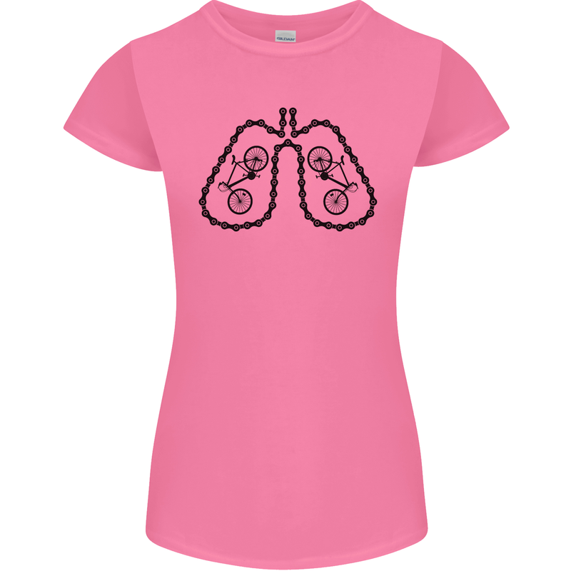 Bicycle Lungs Funny Cycling Bike Cyclist Womens Petite Cut T-Shirt Azalea
