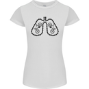 Bicycle Lungs Funny Cycling Bike Cyclist Womens Petite Cut T-Shirt White