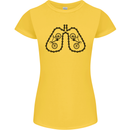Bicycle Lungs Funny Cycling Bike Cyclist Womens Petite Cut T-Shirt Yellow