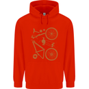 Bicycle Parts Cycling Cyclist Bike Funny Childrens Kids Hoodie Bright Red