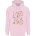 Bicycle Parts Cycling Cyclist Bike Funny Childrens Kids Hoodie Light Pink