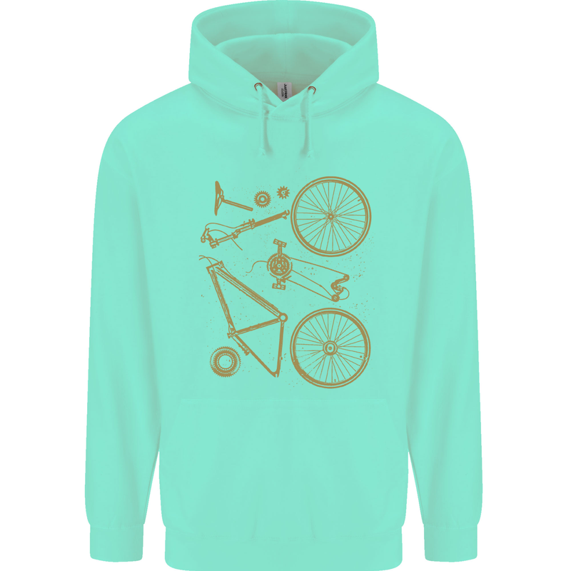 Bicycle Parts Cycling Cyclist Bike Funny Childrens Kids Hoodie Peppermint