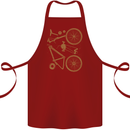 Bicycle Parts Cycling Cyclist Bike Funny Cotton Apron 100% Organic Maroon
