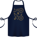 Bicycle Parts Cycling Cyclist Bike Funny Cotton Apron 100% Organic Navy Blue