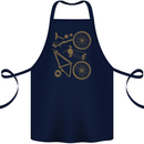 Bicycle Parts Cycling Cyclist Bike Funny Cotton Apron 100% Organic Navy Blue