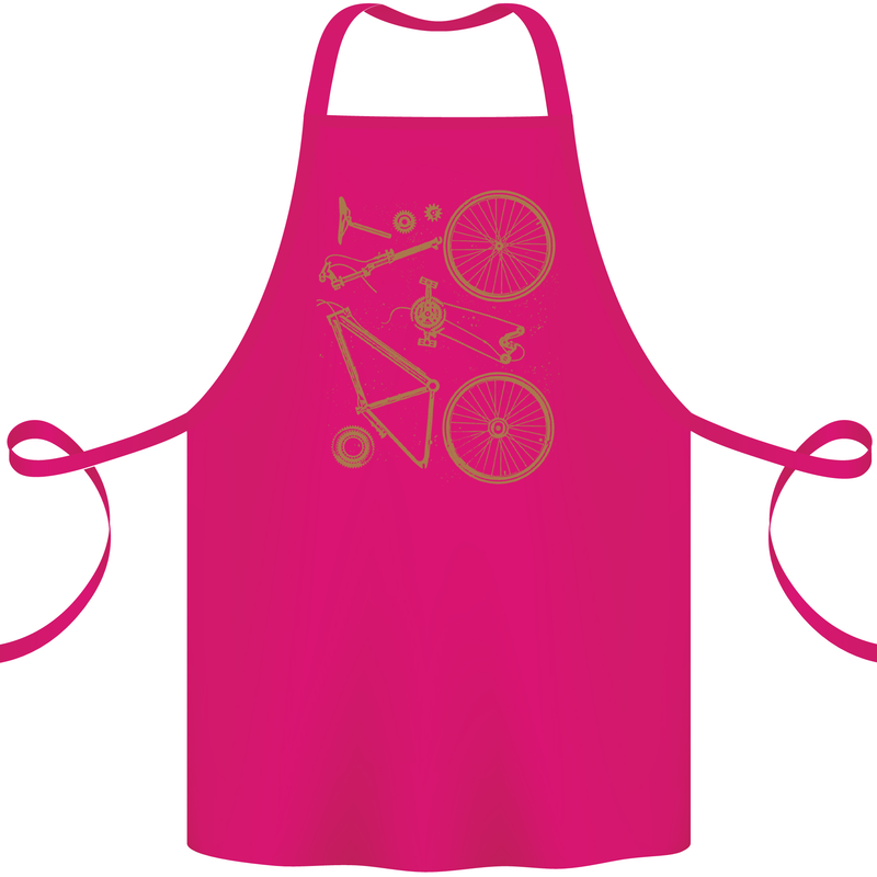 Bicycle Parts Cycling Cyclist Bike Funny Cotton Apron 100% Organic Pink