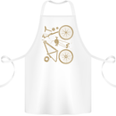 Bicycle Parts Cycling Cyclist Bike Funny Cotton Apron 100% Organic White