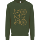 Bicycle Parts Cycling Cyclist Bike Funny Kids Sweatshirt Jumper Forest Green