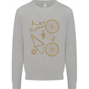 Bicycle Parts Cycling Cyclist Bike Funny Kids Sweatshirt Jumper Sports Grey