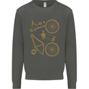 Bicycle Parts Cycling Cyclist Bike Funny Kids Sweatshirt Jumper Storm Grey