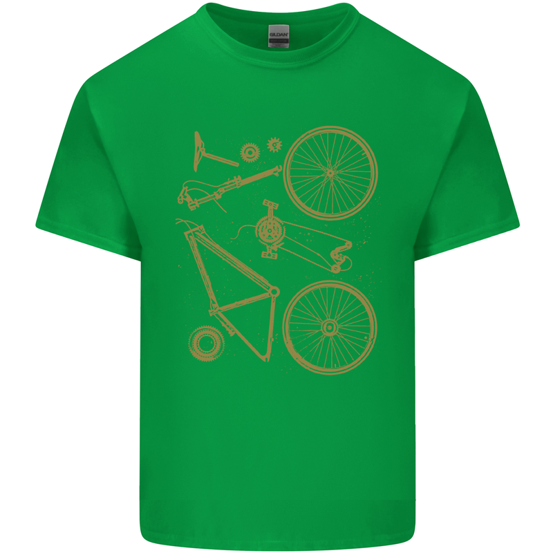 Bicycle Parts Cycling Cyclist Bike Funny Kids T-Shirt Childrens Irish Green