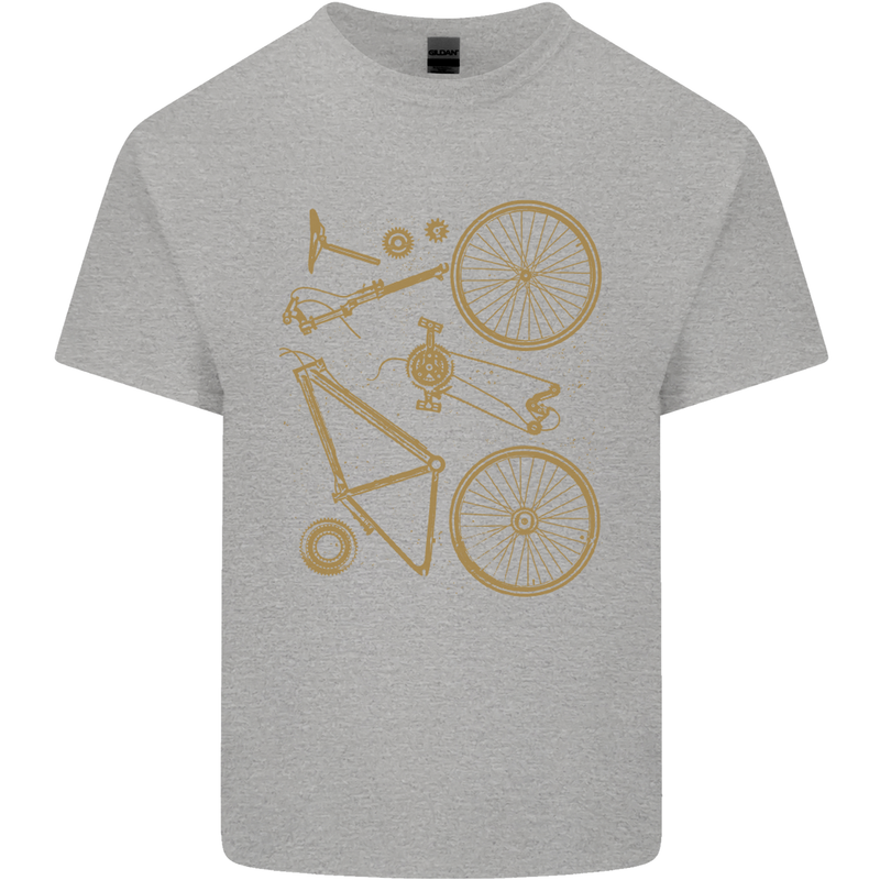 Bicycle Parts Cycling Cyclist Bike Funny Kids T-Shirt Childrens Sports Grey